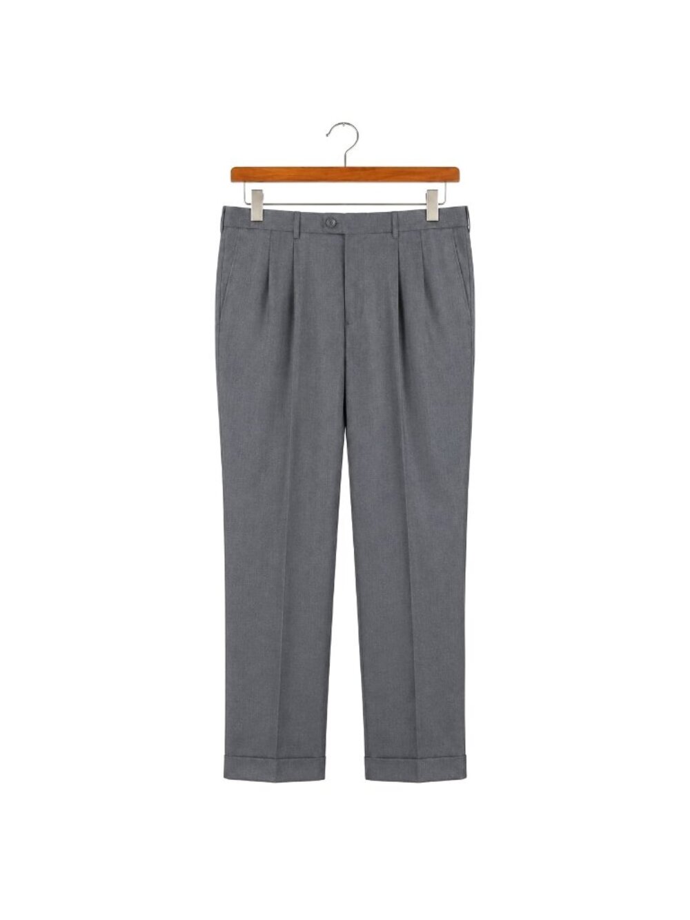 Stafford Tailored Culture Travel 54x30 Big & Tall Gray Wool Blend Pleated Cuffed